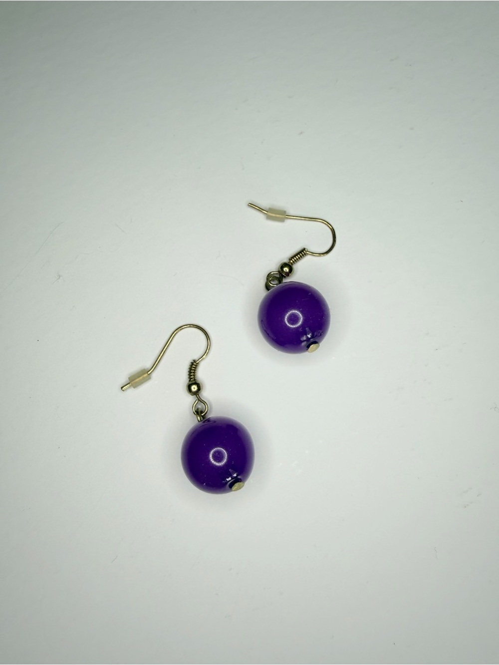 Purple Bead Drop Earrings - Women Jewelry